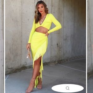 NWT Vici Dallas Asymmetrical Hem Midi Skirt + Top